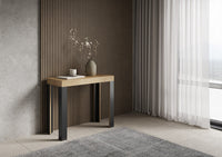 Consolle allungabile 90x40/196 cm Lineo Small Quercia Natura telaio Antracite