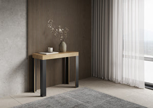 Consolle allungabile 90x40/196 cm Lineo Small Quercia Natura telaio Antracite