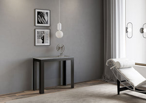 Consolle allungabile 90x40/196 cm Lineo Small Evolution Cemento telaio Antracite