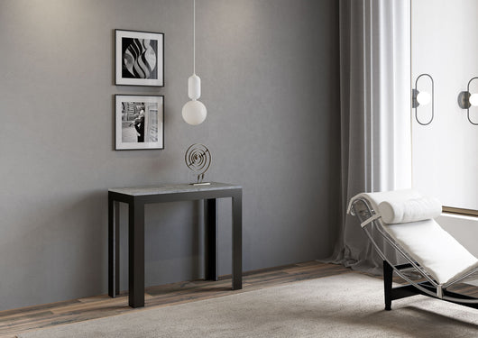 Consolle allungabile 90x40/196 cm Lineo Small Evolution Cemento telaio Antracite