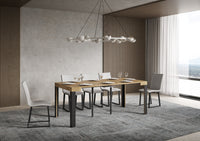 Consolle allungabile 90x40/196 cm Lineo Small Quercia Natura telaio Antracite