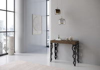 Consolle allungabile 90x40/196 cm Karamay Small Premium Noce telaio Antracite