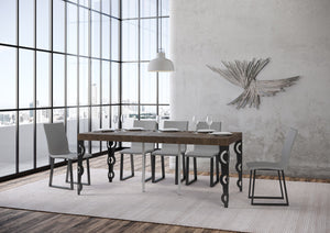 Consolle allungabile 90x40/196 cm Karamay Small Premium Noce telaio Antracite