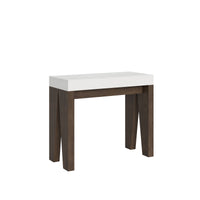 Consolle allungabile 90x40/300 cm Naxor Mix piano Bianco Frassino - struttura Noce