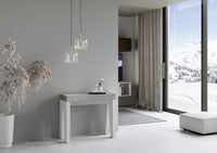 Consolle allungabile 90x40/300 cm Naxor Mix piano Cemento - struttura Bianco Frassino