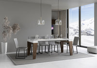 Consolle allungabile 90x40/300 cm Naxor Mix piano Bianco Frassino - struttura Noce