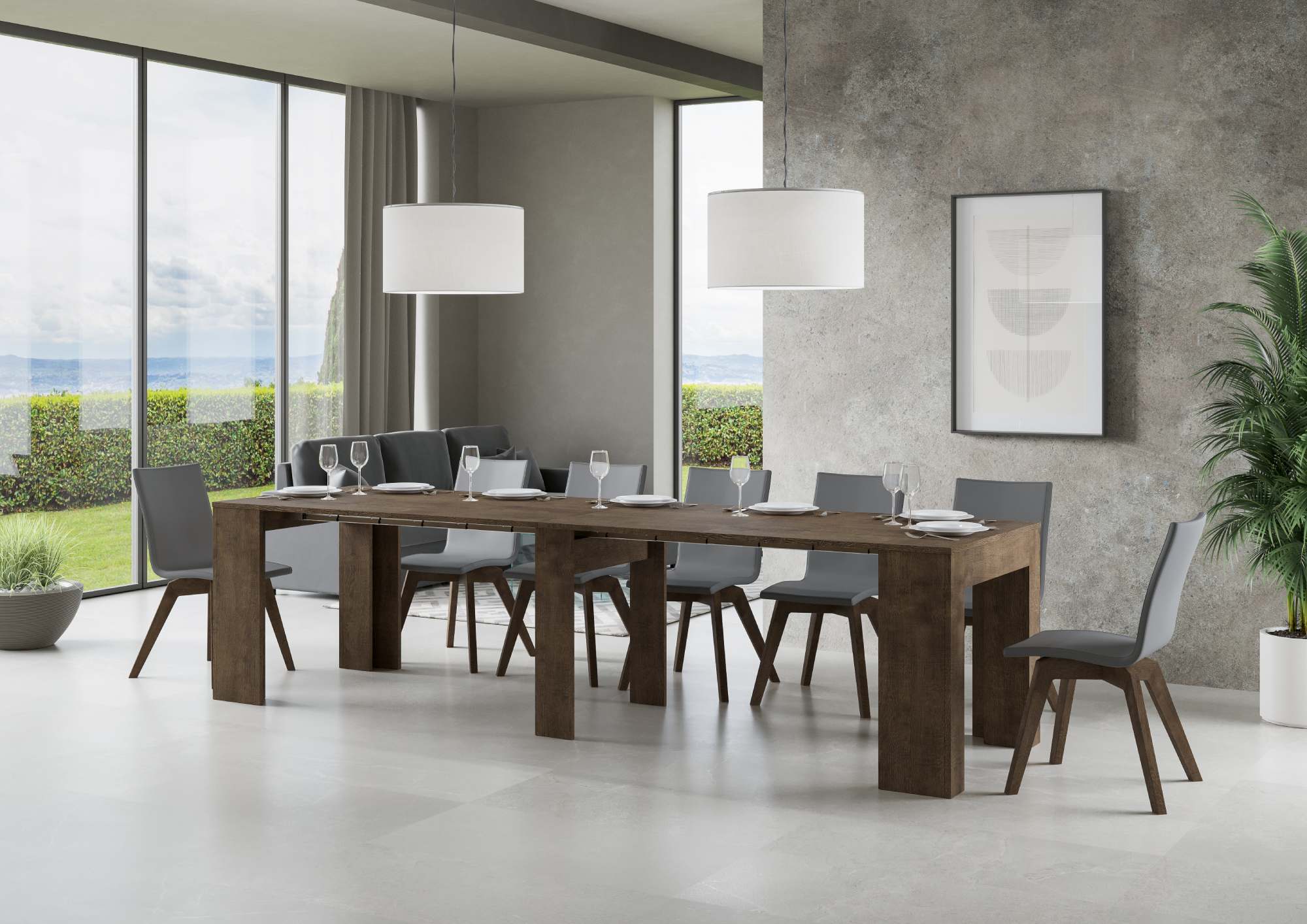 Consolle allungabile 90x49/307 cm Extra Noce