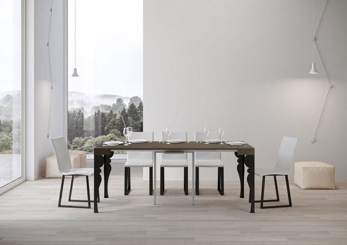 Consolle allungabile 90x40/196 cm Paxor Small Tortora telaio Antracite