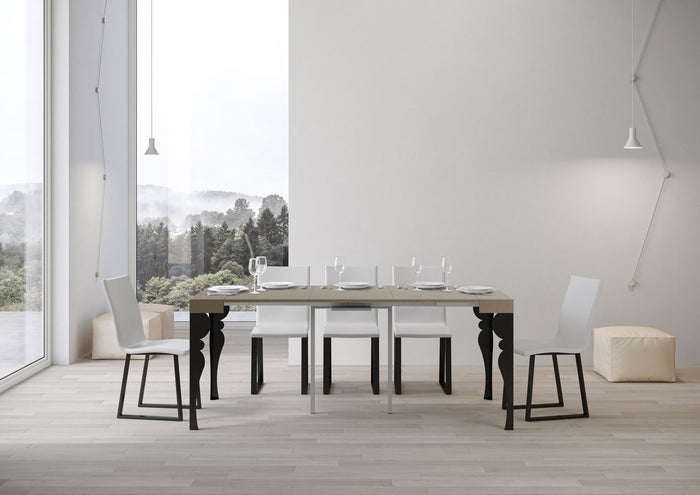 Consolle allungabile 90x40/196 cm Paxor Small Cashmere telaio Antracite