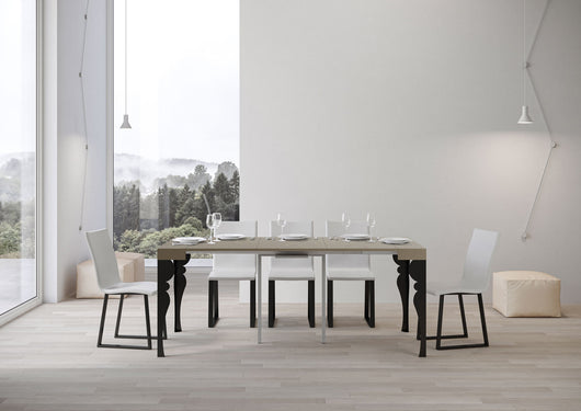 Consolle allungabile 90x40/196 cm Paxor Small Cashmere telaio Antracite