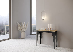 Consolle allungabile 90x40/196 cm Paxor Small Evolution Quercia Natura telaio Antracite