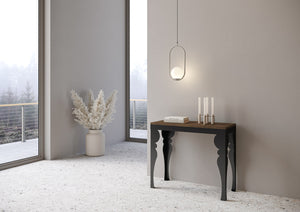 Consolle allungabile 90x40/196 cm Paxor Small Evolution Noce telaio Antracite