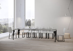 Consolle allungabile 90x40/300 cm Paxor Cemento telaio Antracite