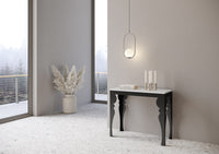 Consolle allungabile 90x40/300 cm Paxor Evolution Bianco Frassino telaio Antracite