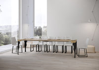 Consolle allungabile 90x40/300 cm Paxor Quercia Natura telaio Antracite