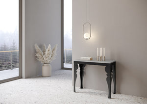 Consolle allungabile 90x40/300 cm Paxor Evolution Cemento telaio Antracite