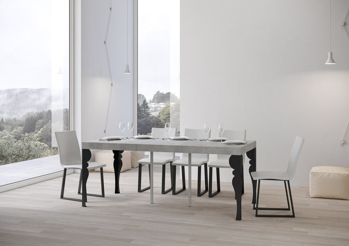 Consolle allungabile 90x40/196 cm Paxon Small Premium Cemento telaio Antracite