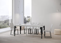 Consolle allungabile 90x40/300 cm Paxor Premium Bianco Frassino telaio Antracite