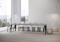 Consolle allungabile 90x40/300 cm Paxor Premium Cemento telaio Antracite