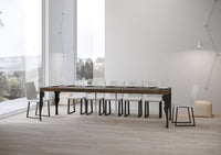 Consolle allungabile 90x40/300 cm Paxor Premium Noce telaio Antracite