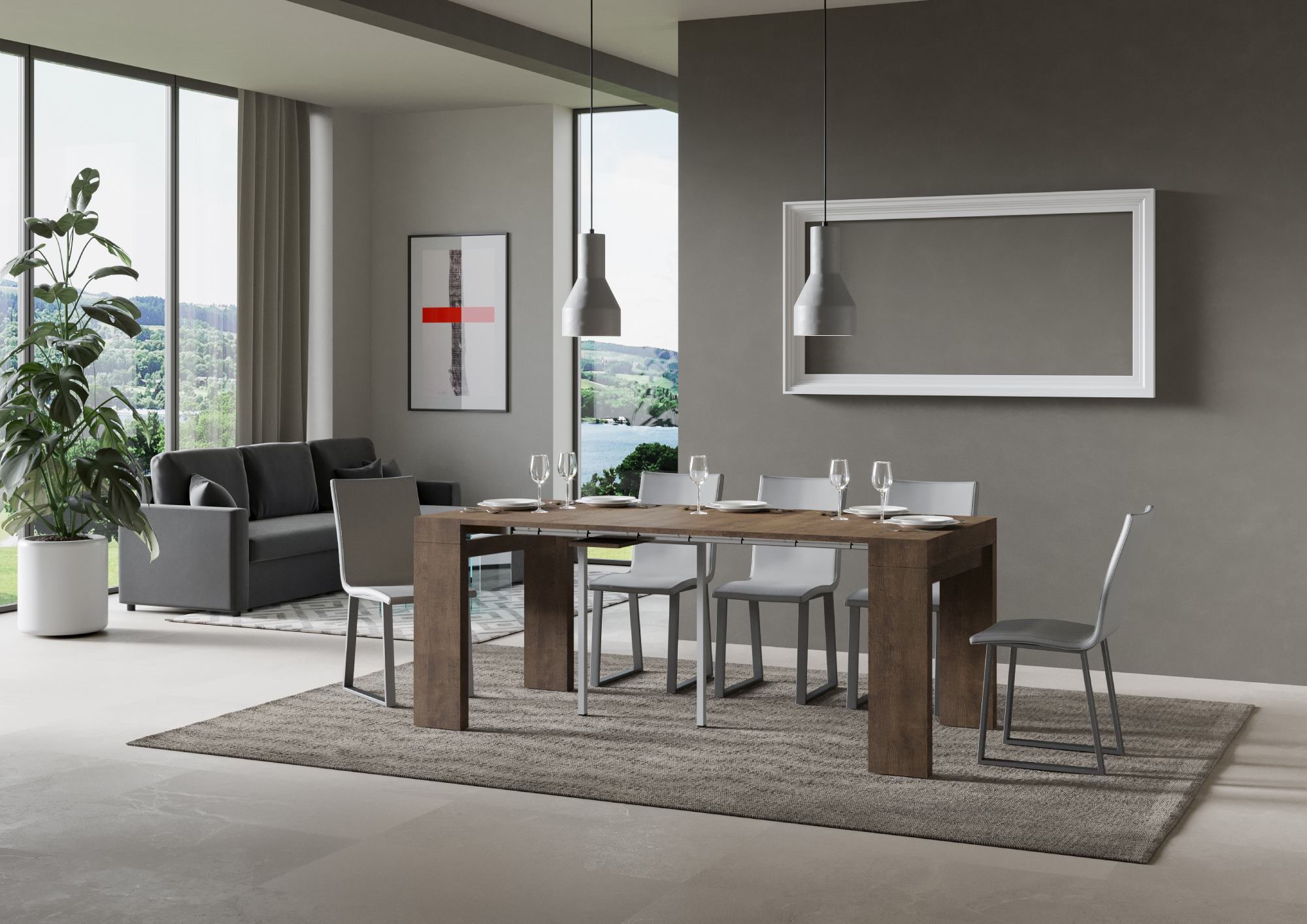 Consolle allungabile 90x40/196 cm Roxel Small Noce