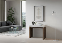 Consolle allungabile 90x40/300 cm Roxel Mix piano Bianco Frassino - struttura Noce