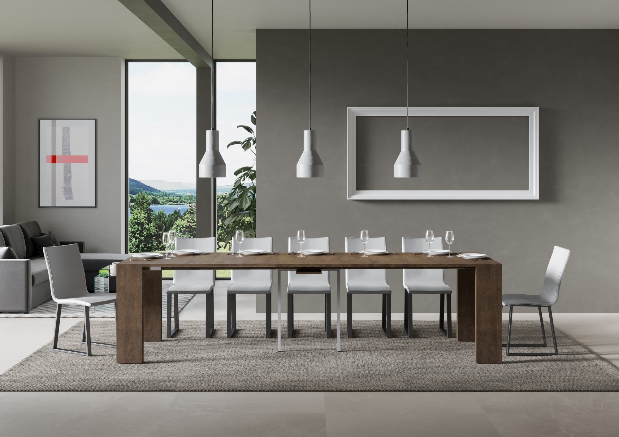 Consolle allungabile 90x40/300 cm Roxel Noce