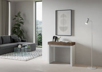 Consolle allungabile 90x40/300 cm Roxel Mix piano Noce - struttura Bianco Frassino