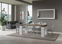 Consolle allungabile 90x40/300 cm Roxel Mix piano Noce - struttura Bianco Frassino