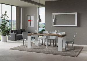 Consolle allungabile 90x40/300 cm Roxel Mix piano Noce - struttura Bianco Frassino