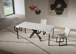 Consolle allungabile 90x40/196 cm Sakuro Small Bianco Frassino gambe antracite