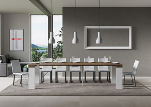 Consolle allungabile 90x40/300 cm Roxel Mix piano Noce - struttura Bianco Frassino