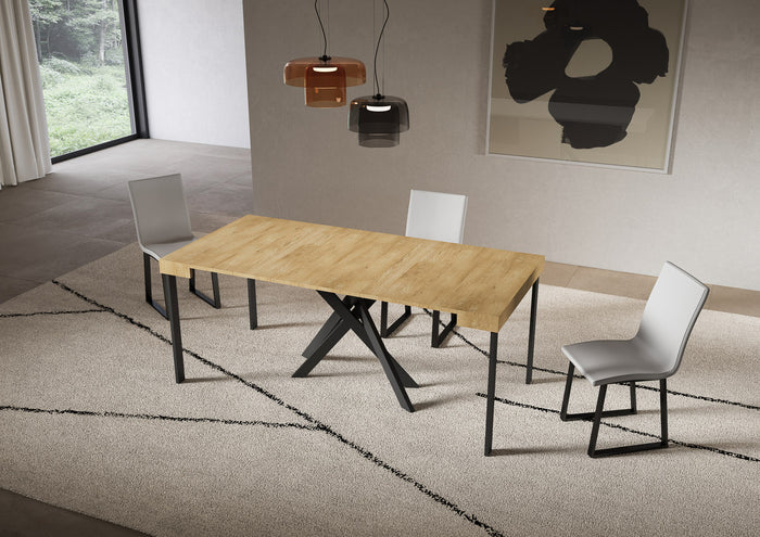 Consolle allungabile 90x40/196 cm Sakuro Small Quercia Natura gambe antracite