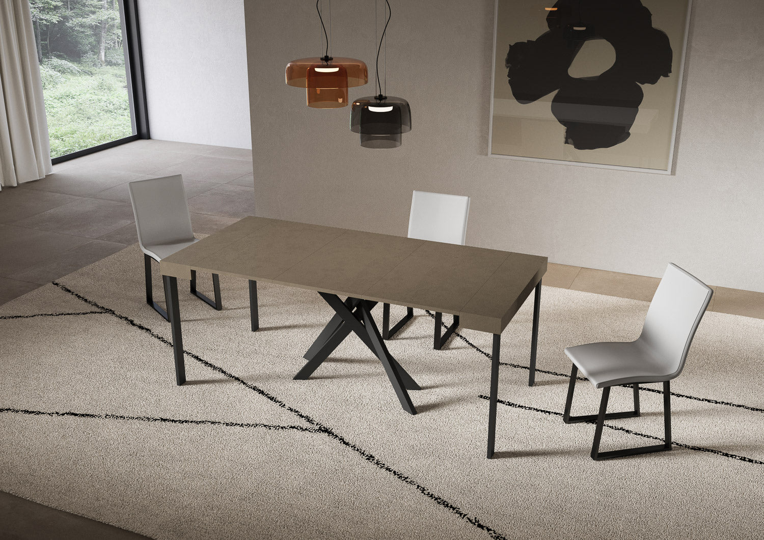 Consolle allungabile 90x40/196 cm Sakuro Small Tortora gambe antracite