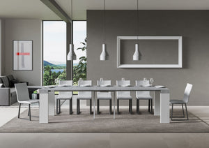 Consolle allungabile 90x40/300 cm Roxel Mix piano Cemento - struttura Bianco Frassino