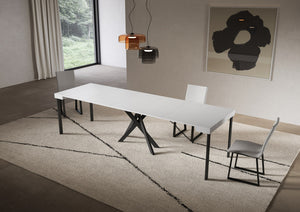 Consolle allungabile 90x40/300 cm Sakuro Bianco Frassino gambe antracite