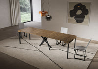 Consolle allungabile 90x40/300 cm Sakuro Noce gambe antracite