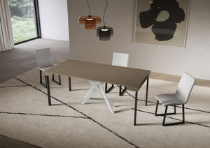 Consolle allungabile 90x40/300 cm Sakuro Tortora gambe bianche