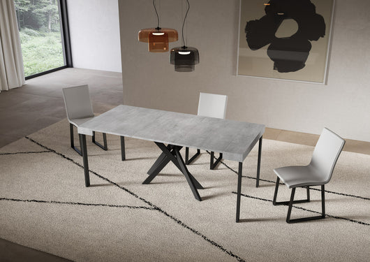 Consolle allungabile 90x40/300 cm Sakuro Cemento gambe antracite