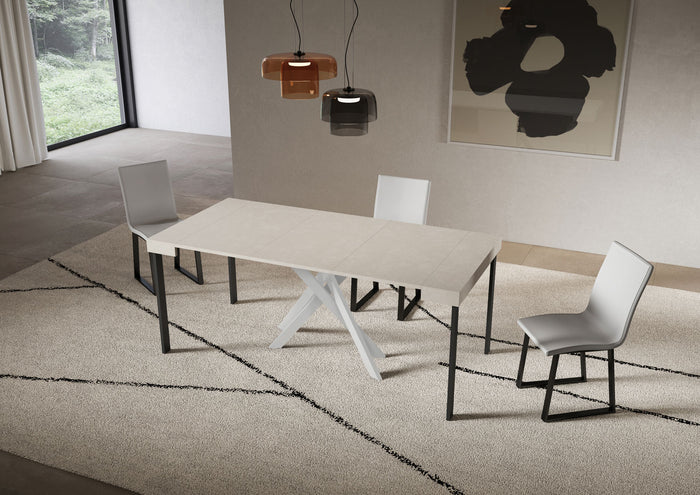 Consolle allungabile 90x40/300 cm Sakuro Cashmere gambe bianche