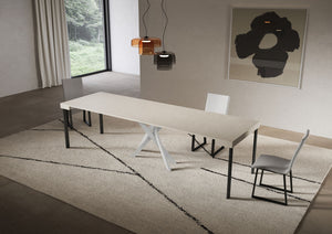 Consolle allungabile 90x40/300 cm Sakuro Cashmere gambe bianche