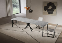 Consolle allungabile 90x40/300 cm Sakuro Cemento gambe antracite