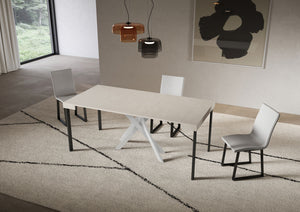 Consolle allungabile 90x40/196 cm Sakuro Small Cashmere gambe bianche