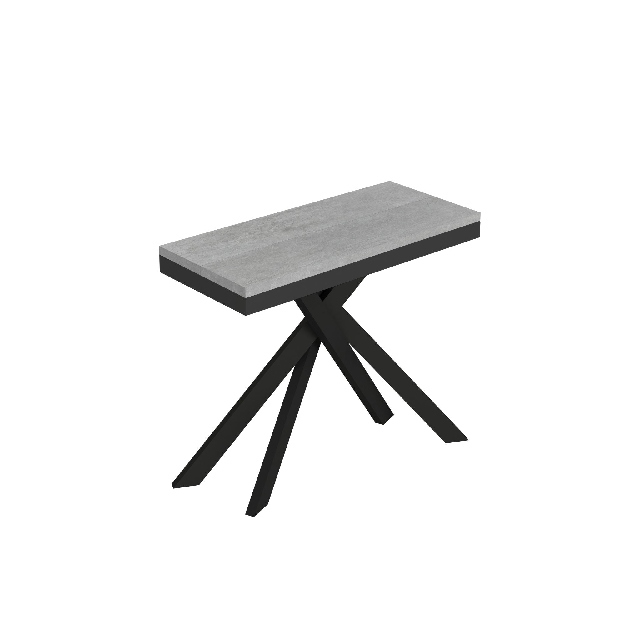 Consolle allungabile 90x40/300 cm Sakuro Evolution Cemento gambe antracite