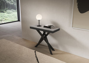 Consolle allungabile 90x40/300 cm Sakuro Evolution Cemento gambe antracite