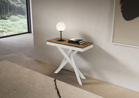 Consolle allungabile 90x40/300 cm Sakuro Evolution Noce gambe bianche