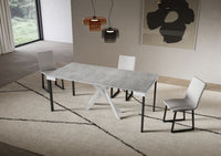 Consolle allungabile 90x40/300 cm Sakuro Evolution Cemento gambe bianche