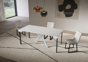 Consolle allungabile 90x40/300 cm Sakuro Evolution Bianco Frassino gambe bianche