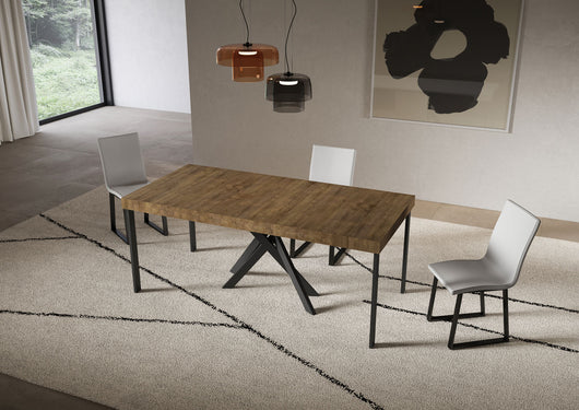 Consolle allungabile 90x40/196 cm Saki Small Premium Noce gambe antracite