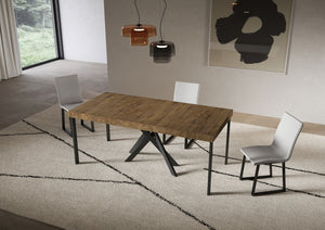 Consolle allungabile 90x40/300 cm Sakuro Premium Noce gambe antracite